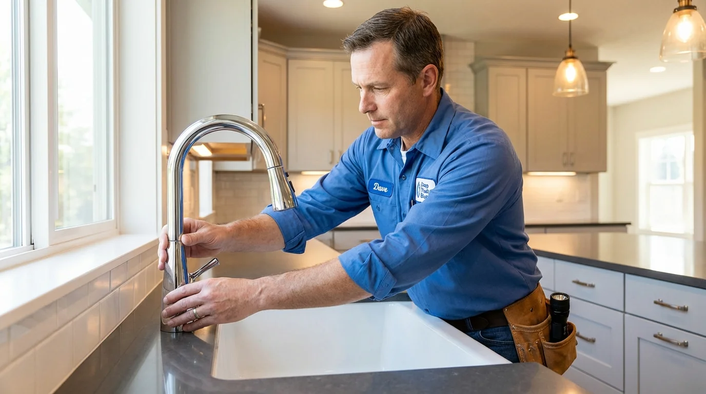 Kitchen faucet installation by Johns Plumbing LLC in Weed