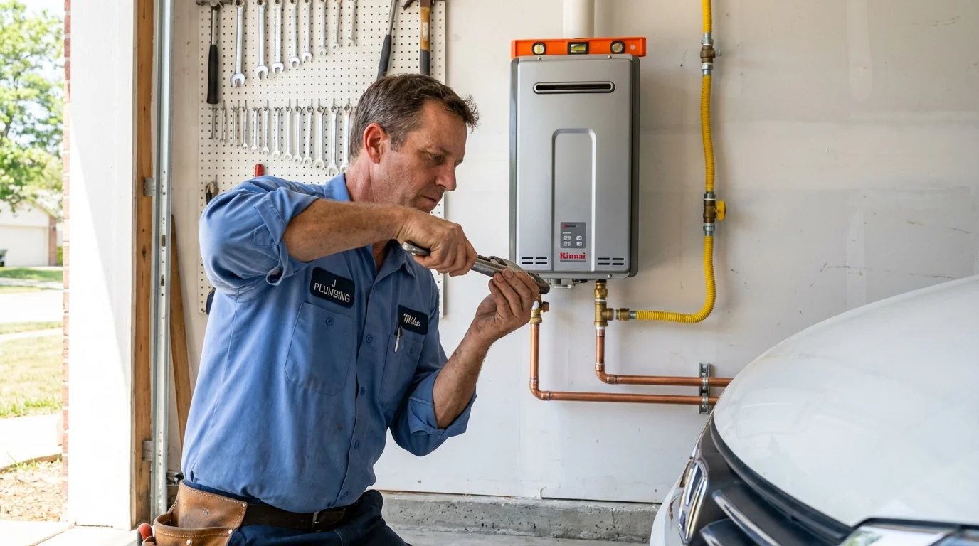 Tankless water heater installation by a Johns Plumbing LLC plumber in Weed
